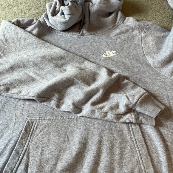 NIKE womens funnel neck hoodie. size-L . color - grayish/blue - Picture 6 of 7